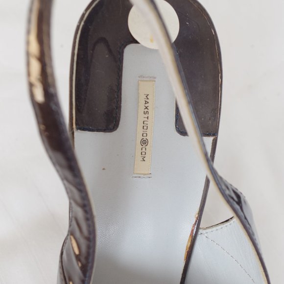 Max Studio "Echo" Patent Leather Slingback Heeled Sandal- Sz. 9 - Picture 4 of 6